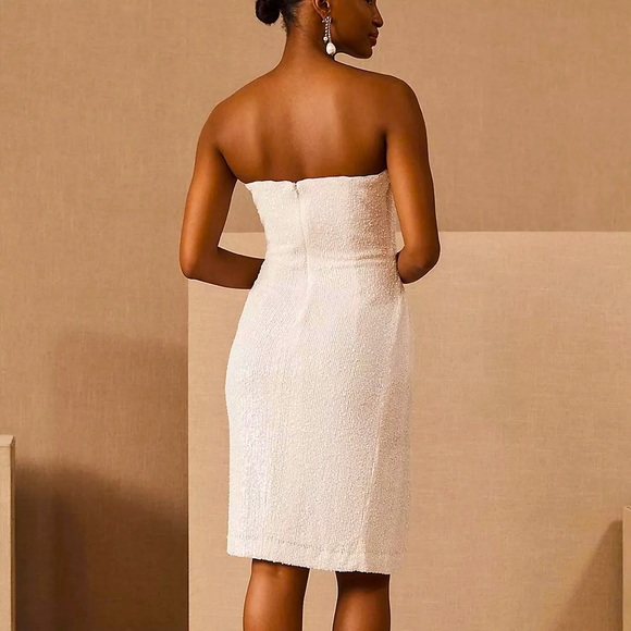 Black Halo Eve by Laurel Berman x BHLDN Domino 4 / Sm White Sequin Strapless - Picture 2 of 14